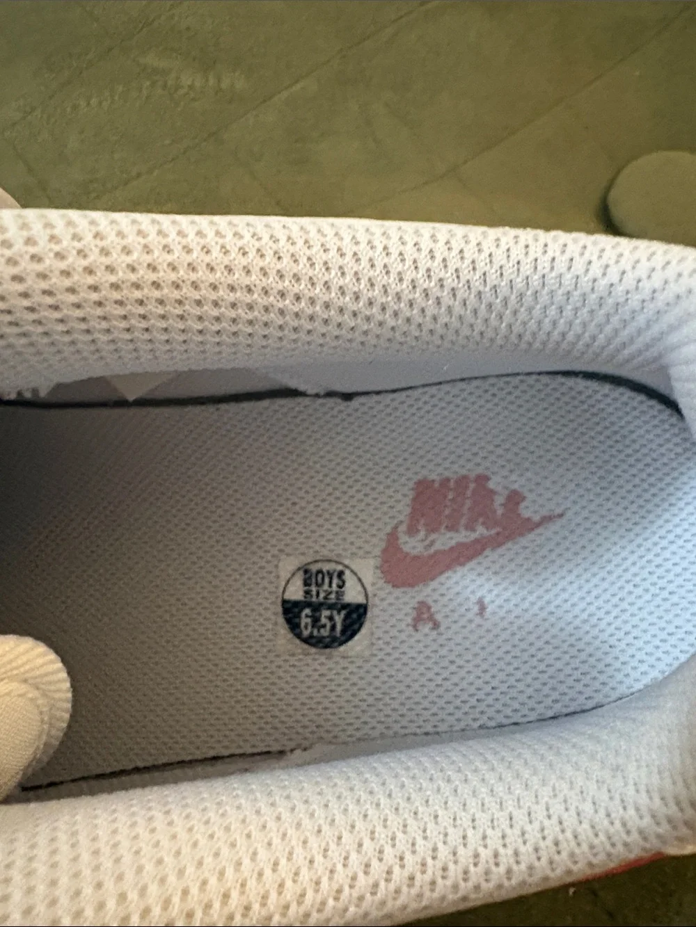 Nike Air Force White Sneakers with Pink Swoosh